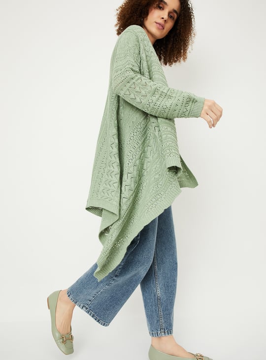 Women Knitted Waterfall Shrug