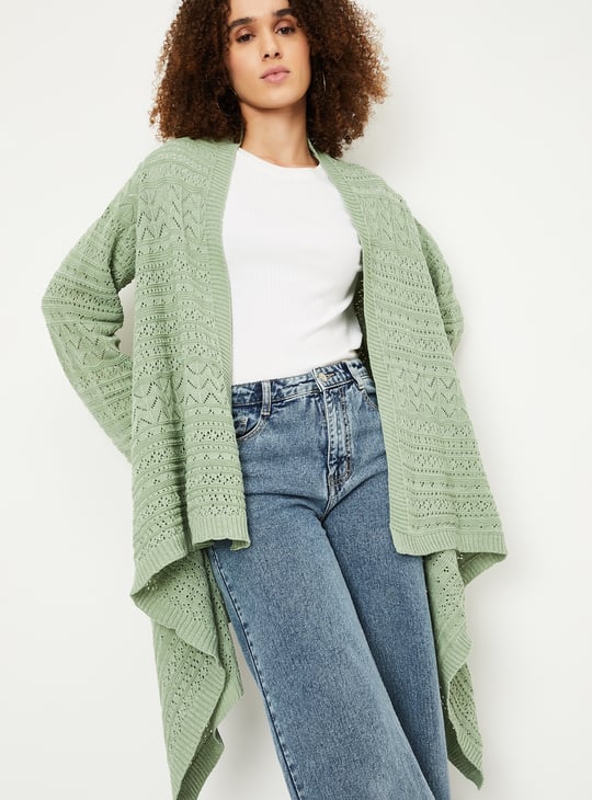 Women Knitted Waterfall Shrug