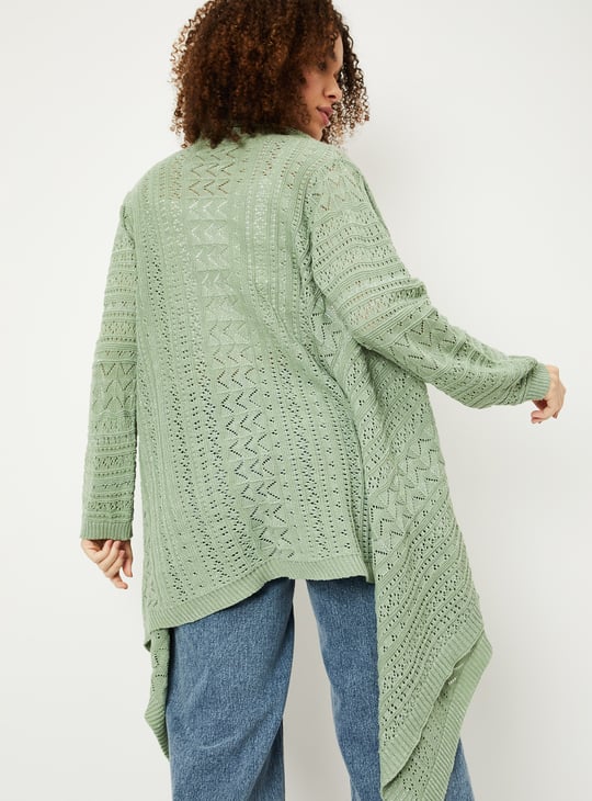 Women Knitted Waterfall Shrug