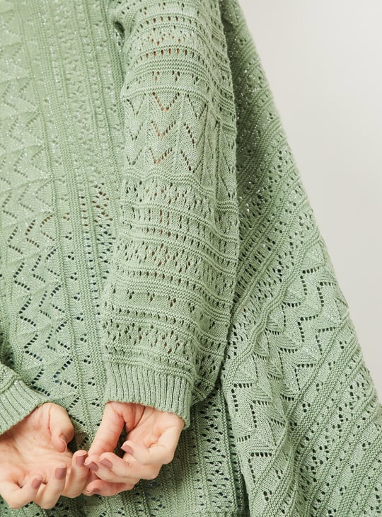 Women Knitted Waterfall Shrug