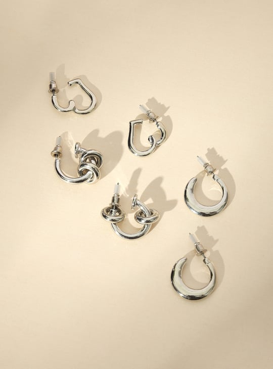 Women Half Hoop Earrings - Pack of 3