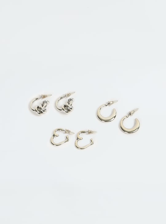 Women Half Hoop Earrings - Pack of 3