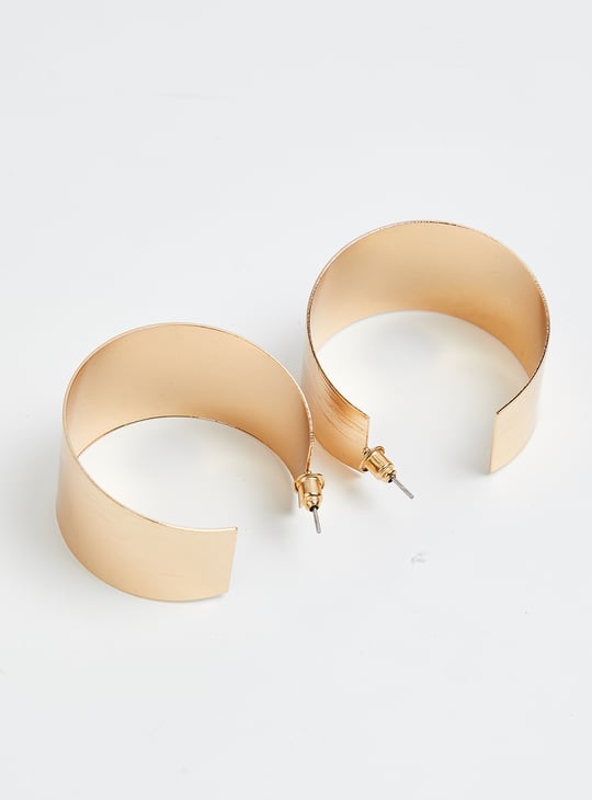 Women Textured Half Hoop Earrings
