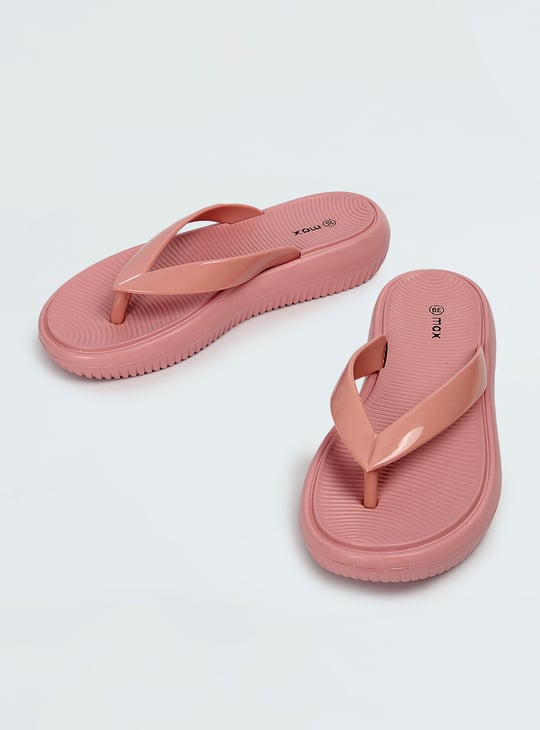 Women V Strap Elevated Slippers