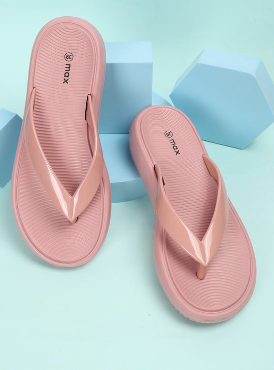 Women V Strap Elevated Slippers