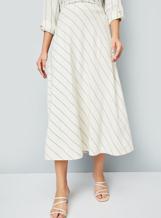 Women Striped A-line Skirt