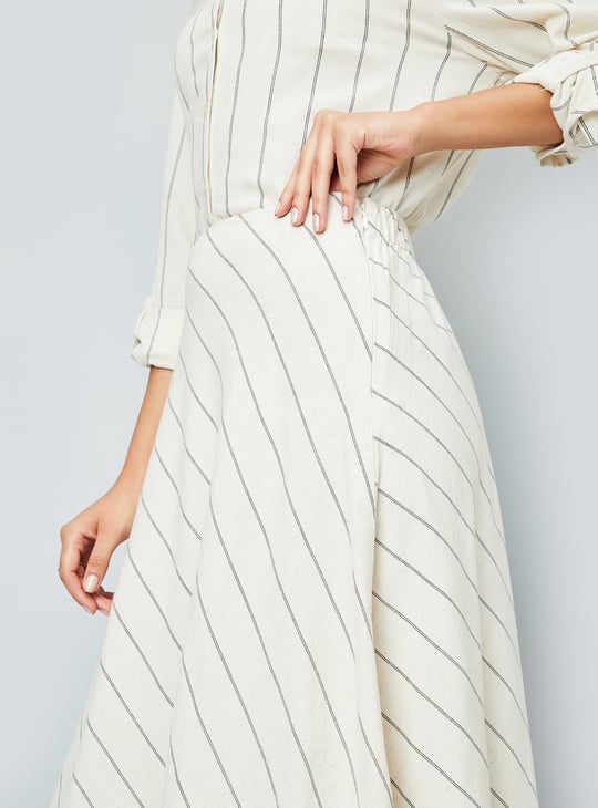 Women Striped A-line Skirt
