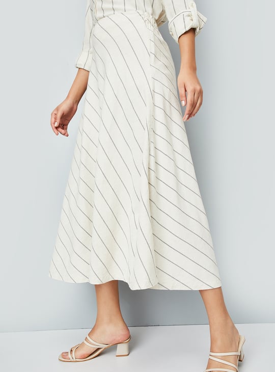 Women Striped A-line Skirt