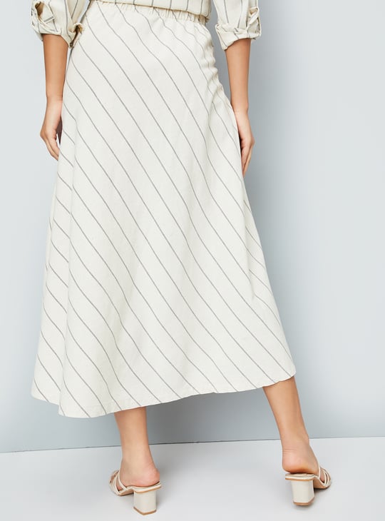 Women Striped A-line Skirt