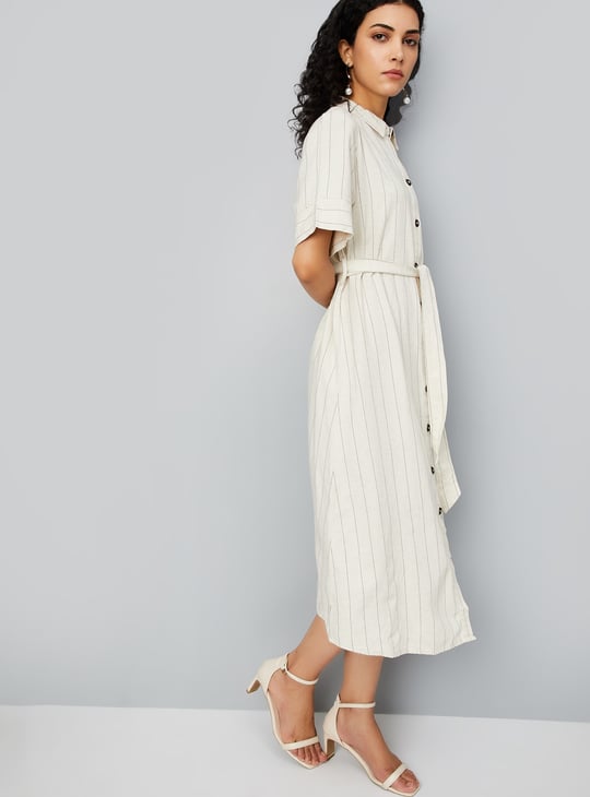 Women Striped Shirt Dress