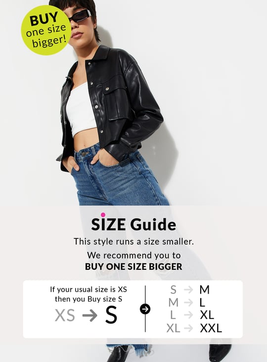 URB_N Women Faux Leather Crop Biker Jacket
