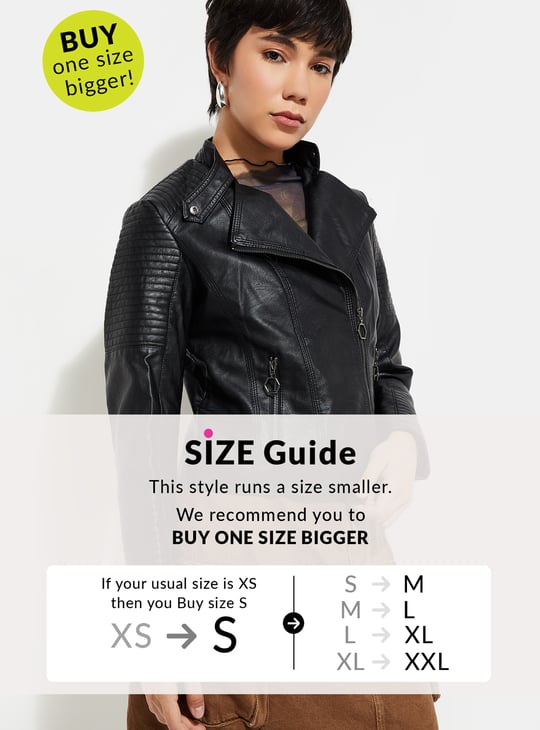 URB_N Women Ribbed Biker Jacket