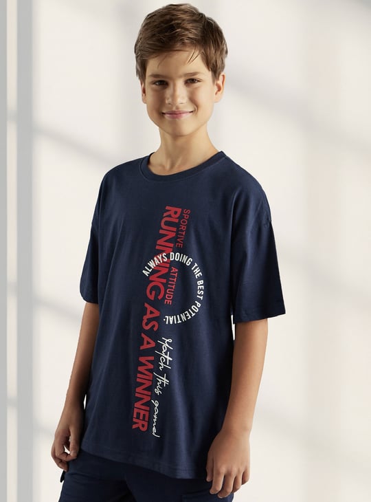 Boys Typographic Printed Shorts Set