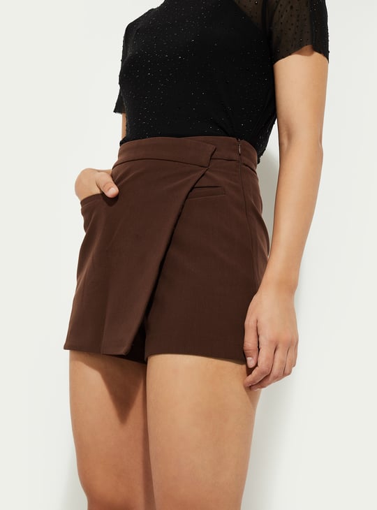 ALAYA F x URB_N Women Solid Skort | Brown | Solid