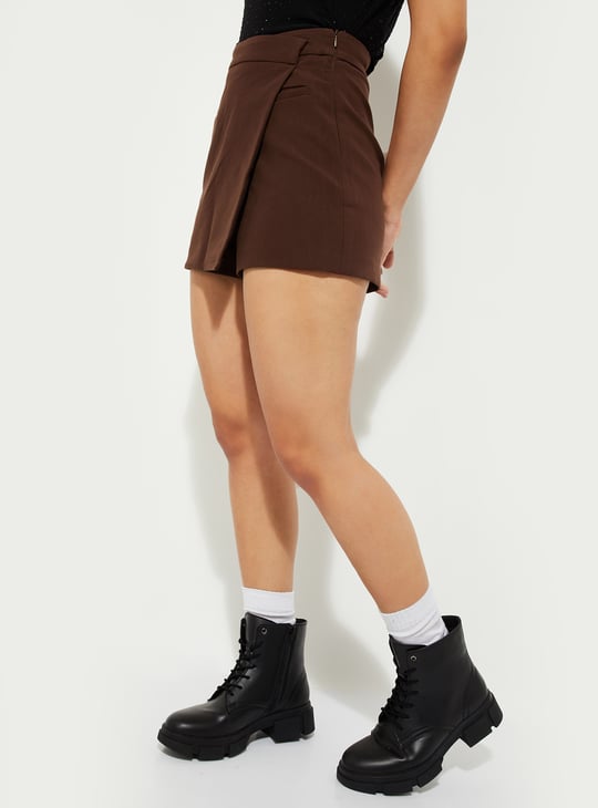 ALAYA F x URB_N Women Solid Skort | Brown | Solid