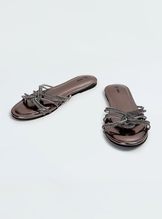 Women Embellished Strappy Flats