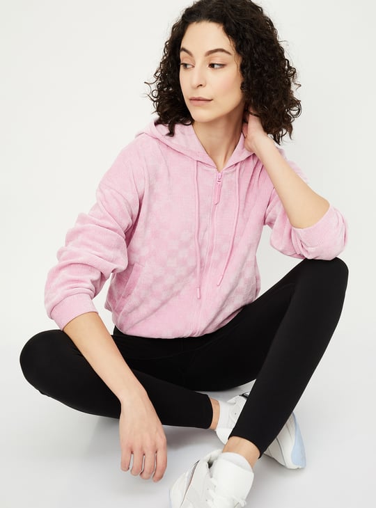 Women Textured Hooded Sweatshirt | Textured