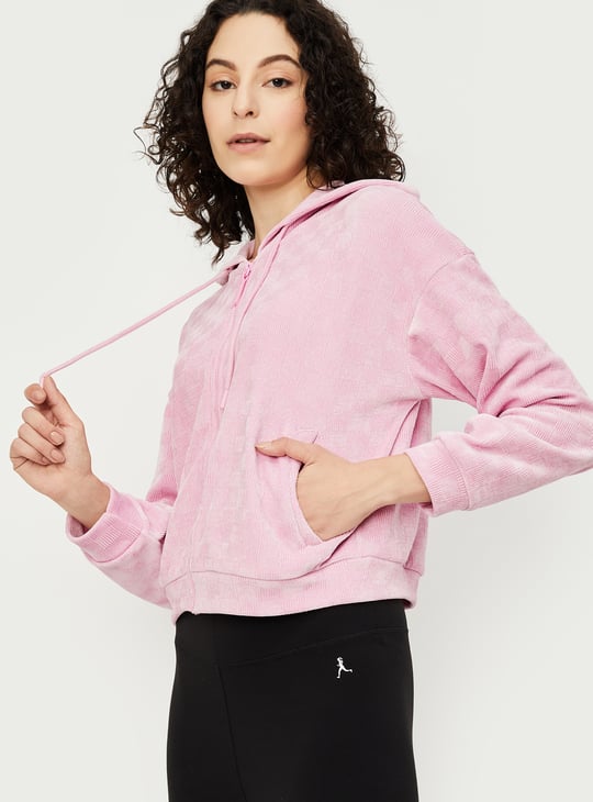 Women Textured Hooded Sweatshirt | Textured