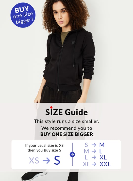 Women Solid Hooded Sweatshirt