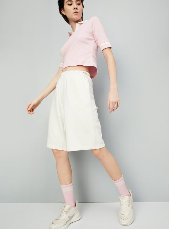 Women Solid Athleisure Bermuda Shorts