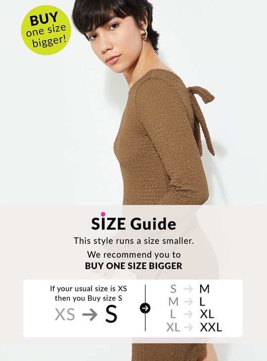 URB_N Women Textured A-line Dress