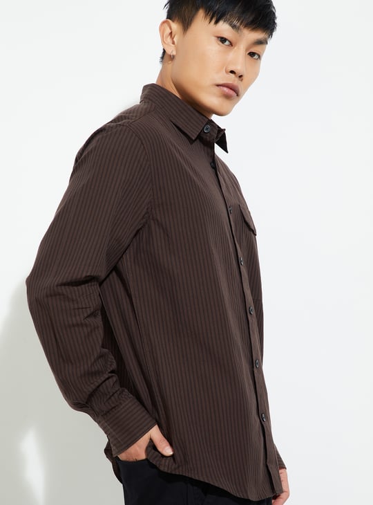 URB_N Men Regular Fit Striped Casual Shirt