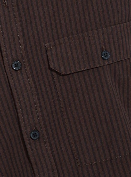 URB_N Men Regular Fit Striped Casual Shirt