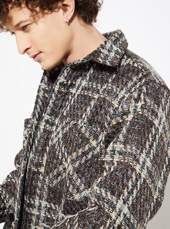 URB_N Men Checked Oversized Overshirt