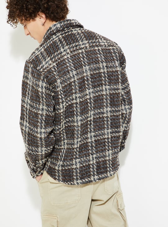 URB_N Men Checked Oversized Overshirt