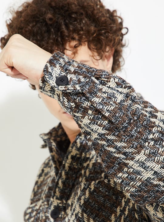 URB_N Men Checked Oversized Overshirt