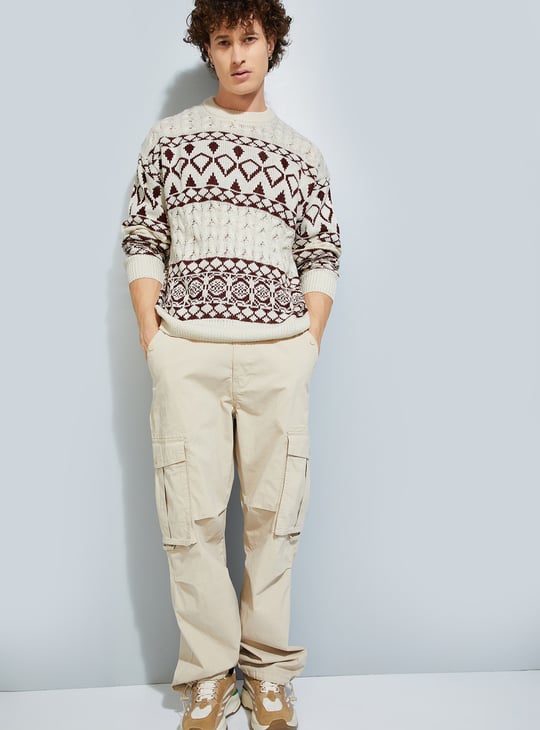 URB_N Men Patterned Knit Sweater