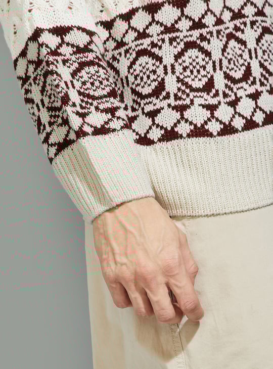 URB_N Men Patterned Knit Sweater