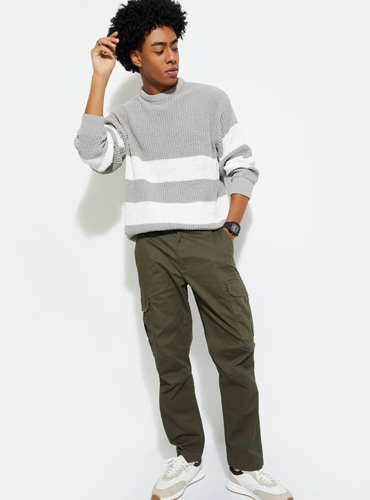 URB_N Men Oversized Striped Sweater