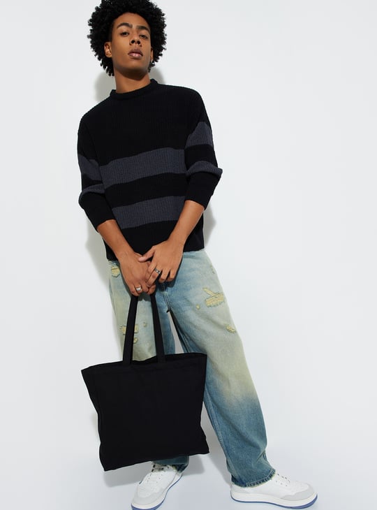 URB_N Men Oversized Striped Sweater