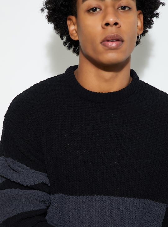 URB_N Men Oversized Striped Sweater