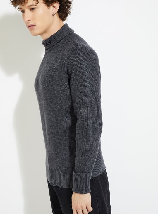 URB_N Men Ribbed Roll Neck Sweater
