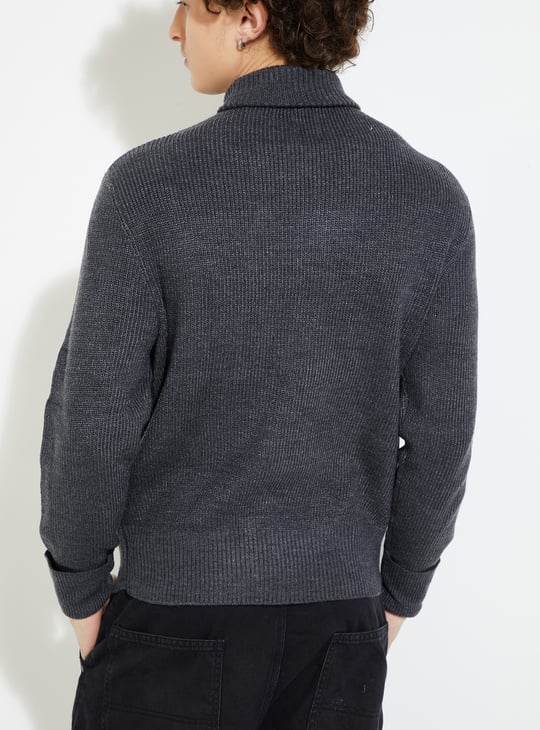 URB_N Men Ribbed Roll Neck Sweater
