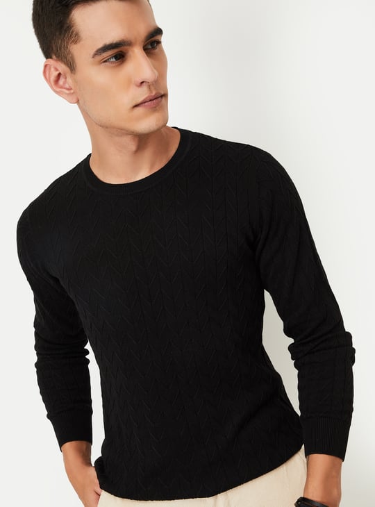 Men Chevron Knit Sweater