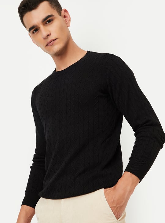 Men Chevron Knit Sweater