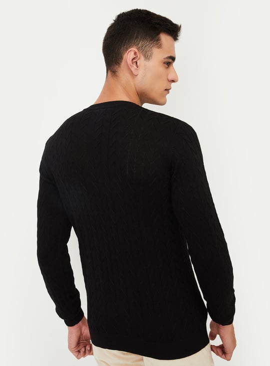 Men Chevron Knit Sweater