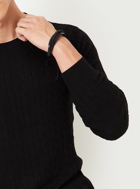 Men Chevron Knit Sweater