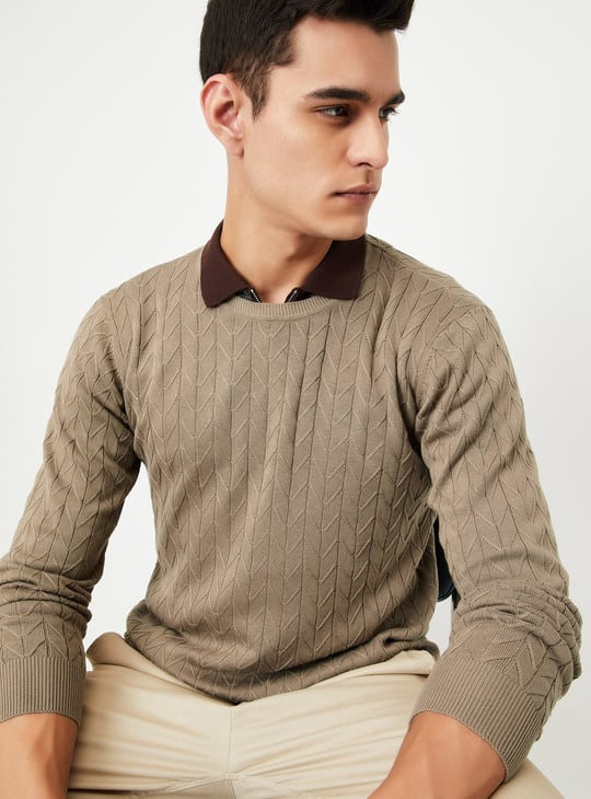 Men Chevron Knit Sweater