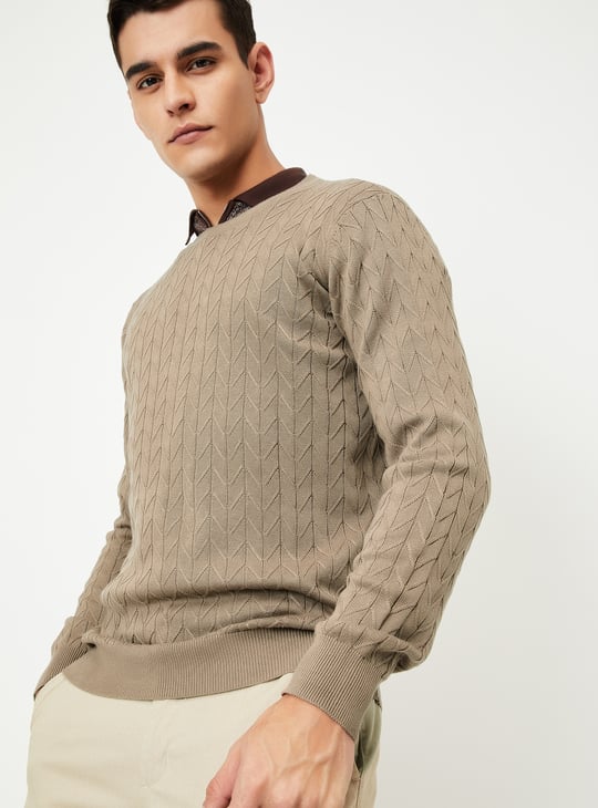 Men Chevron Knit Sweater