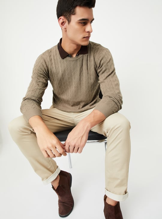 Men Chevron Knit Sweater