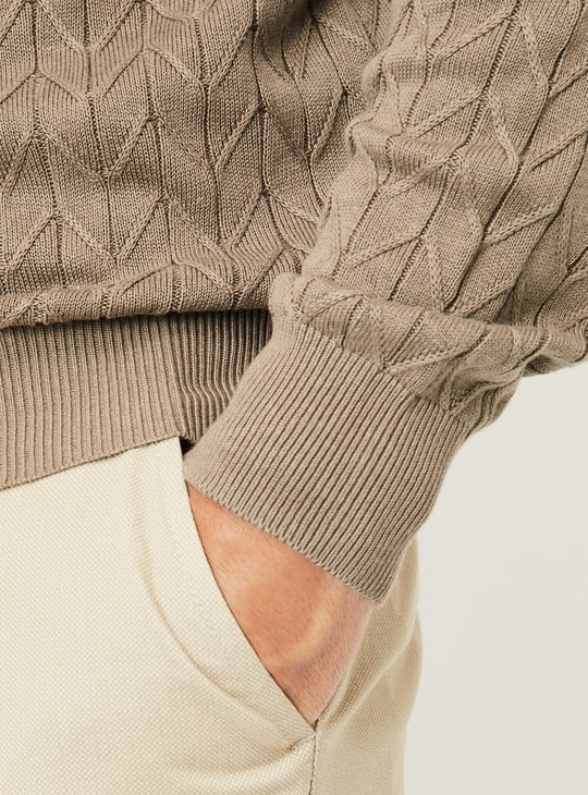 Men Chevron Knit Sweater