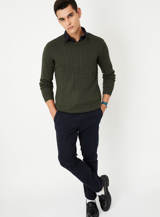 Men Chevron Knit Sweater