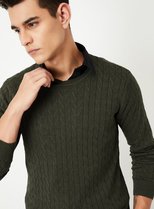 Men Chevron Knit Sweater