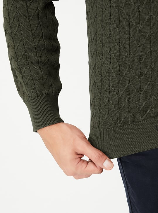 Men Chevron Knit Sweater