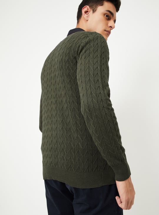 Men Chevron Knit Sweater