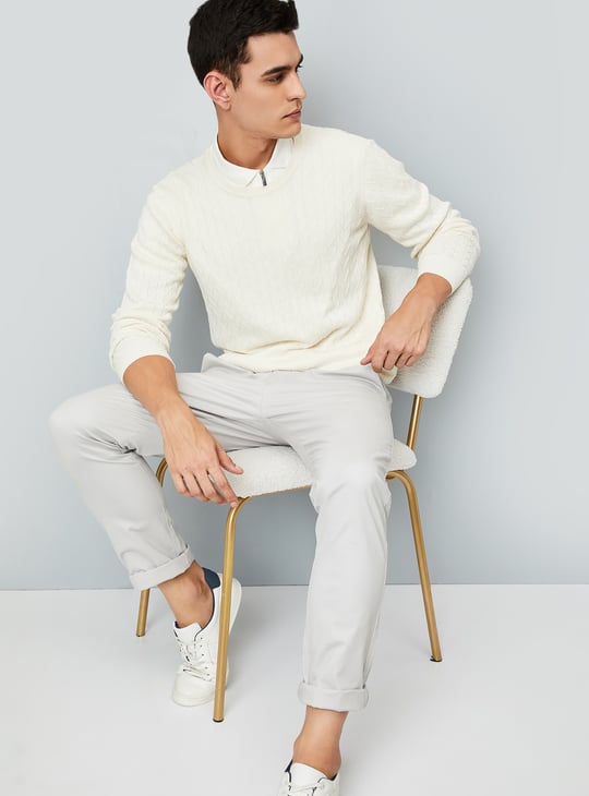 Men Chevron Knit Sweater